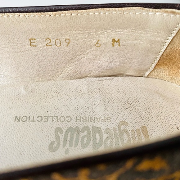 Vintage Ingledew’s Grazia Spanish Collection Suede Leapard Print Flats US 6.5 - Picture 6 of 9